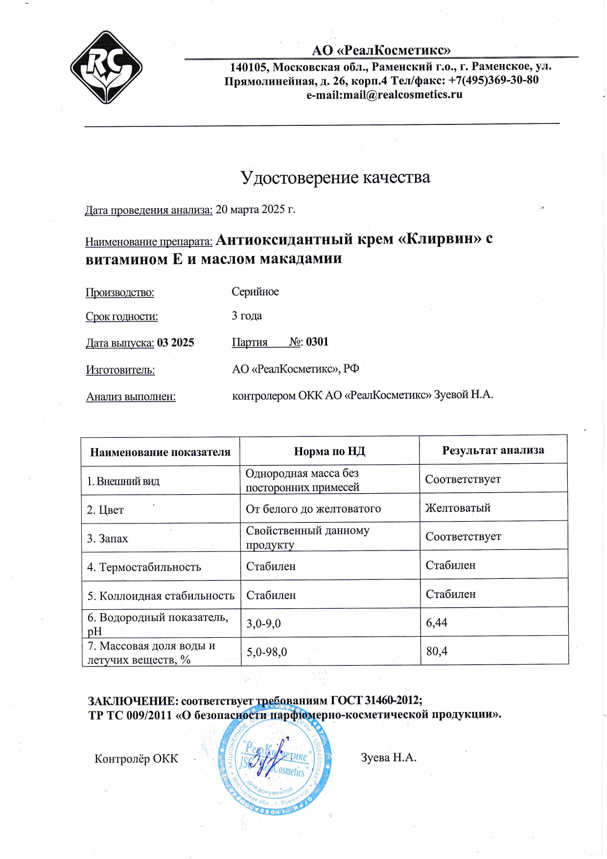 Паспорт №0320250301